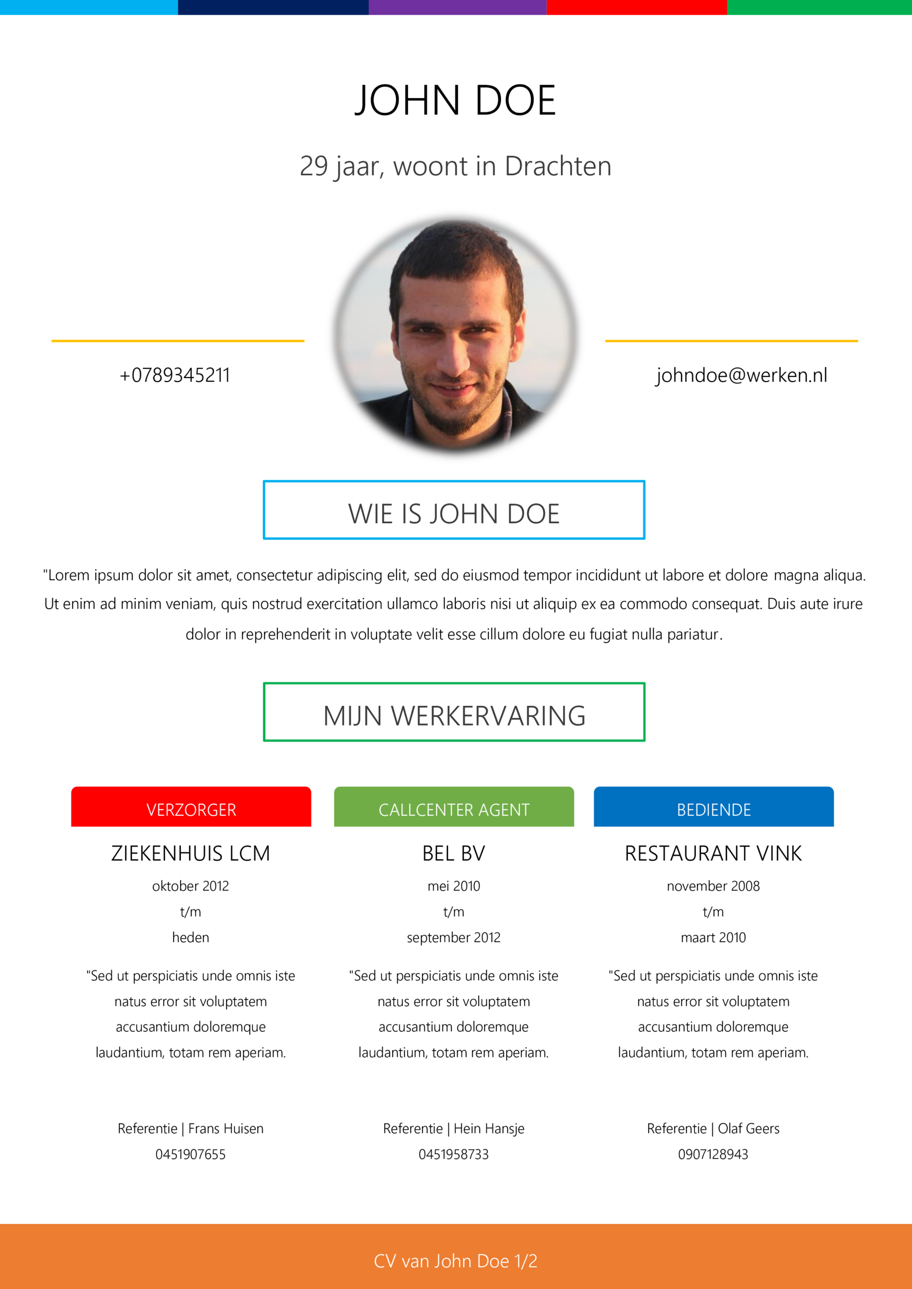 Lucius cv template en motivatiebrief